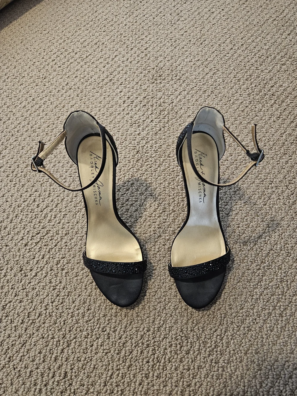 Badgley Mischka Black Women's High Heel Sandals with Ankle Strap